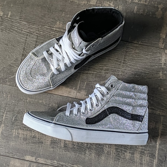 Vans Shoes - Vans Old Skool Silver Black Glitter Sneakers